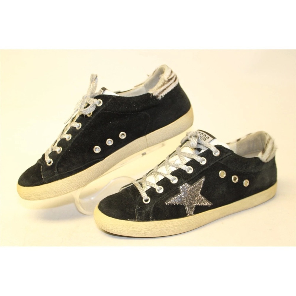Golden Goose Black Suede Sneakers with Silver Star size 41